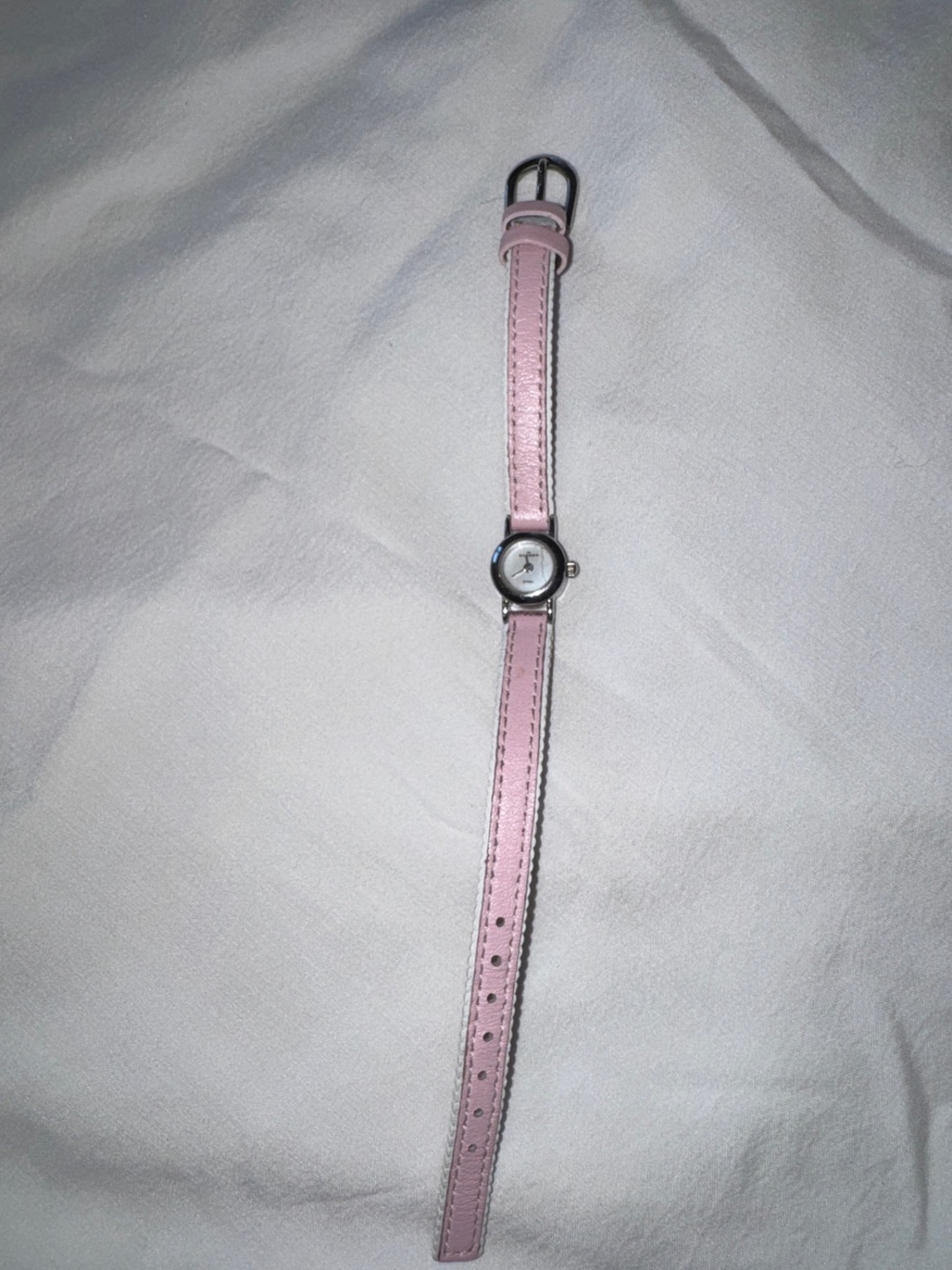 Skagen Pink Leather Strap Women's Watch with Silver Case